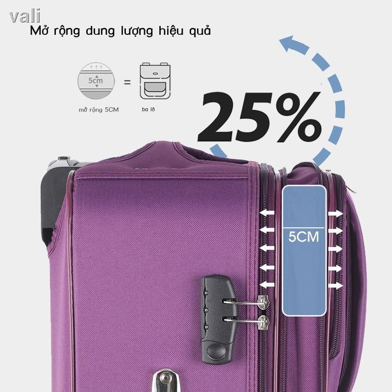 Vali công suất lớn cho nữ mạnh mẽ và bền chắc và bền cho nam vải Oxford bánh xe đa năng vali mật khẩu vali 28 inch
