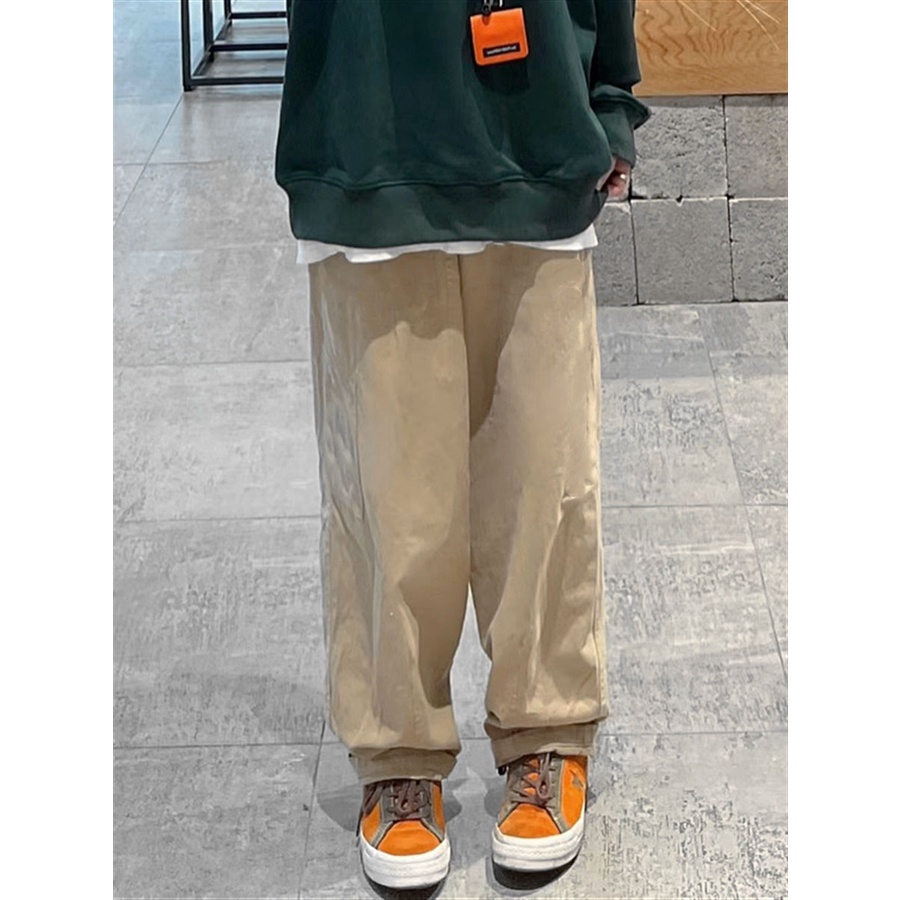 Jiashucheng Quần Kaki Ống Rộng Thời Trang Xuân Thu Nhật Bản Dành Cho Nữ