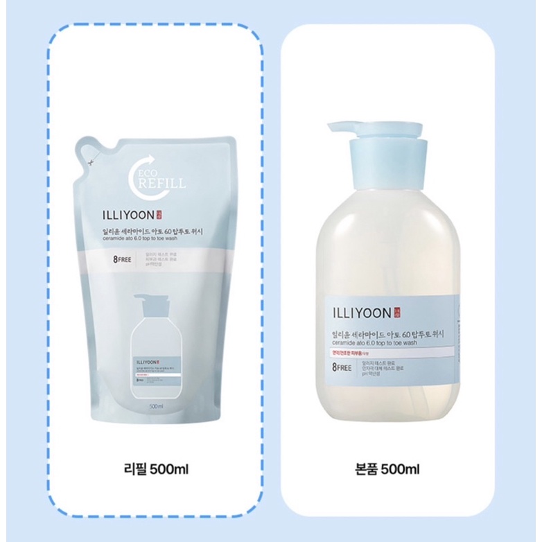 ILLIYOON Sữa tắm lành tính, dưỡng ẩm dịu nhẹ da Ceramide Ato 6.0 top to toe wash chính hãng nội địa Hàn Quốc