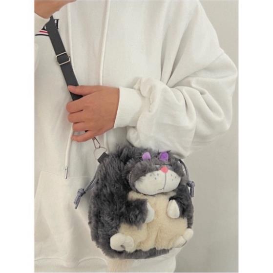 Túi Đeo Chéo Hình Mèo Lucifer Hoạt Hình Dễ Thương Thời Trang Thu Đông Cho Nữ