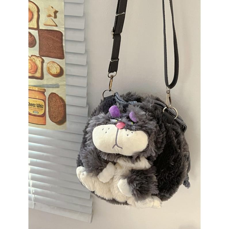 Túi Đeo Chéo Hình Mèo Lucifer Hoạt Hình Dễ Thương Thời Trang Thu Đông Cho Nữ