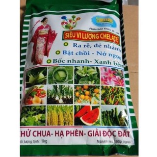 Gói 1kg phân bón vi lượng Yzuka Nhật Bản cung cấp trung vi lượng cho mọi loại cây trồng
