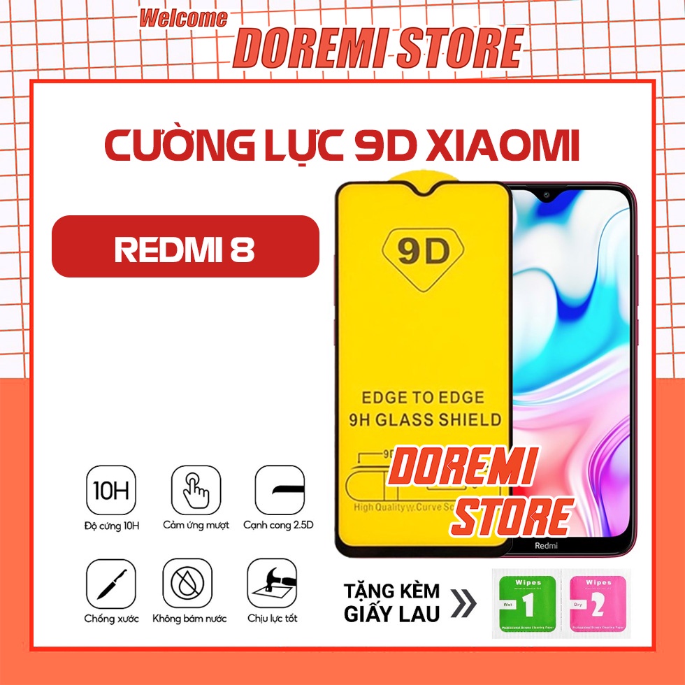 Kính cường lực full màn Xiaomi Redmi 8 / Redmi8 9D hàng cao cấp, Giá tốt nhất