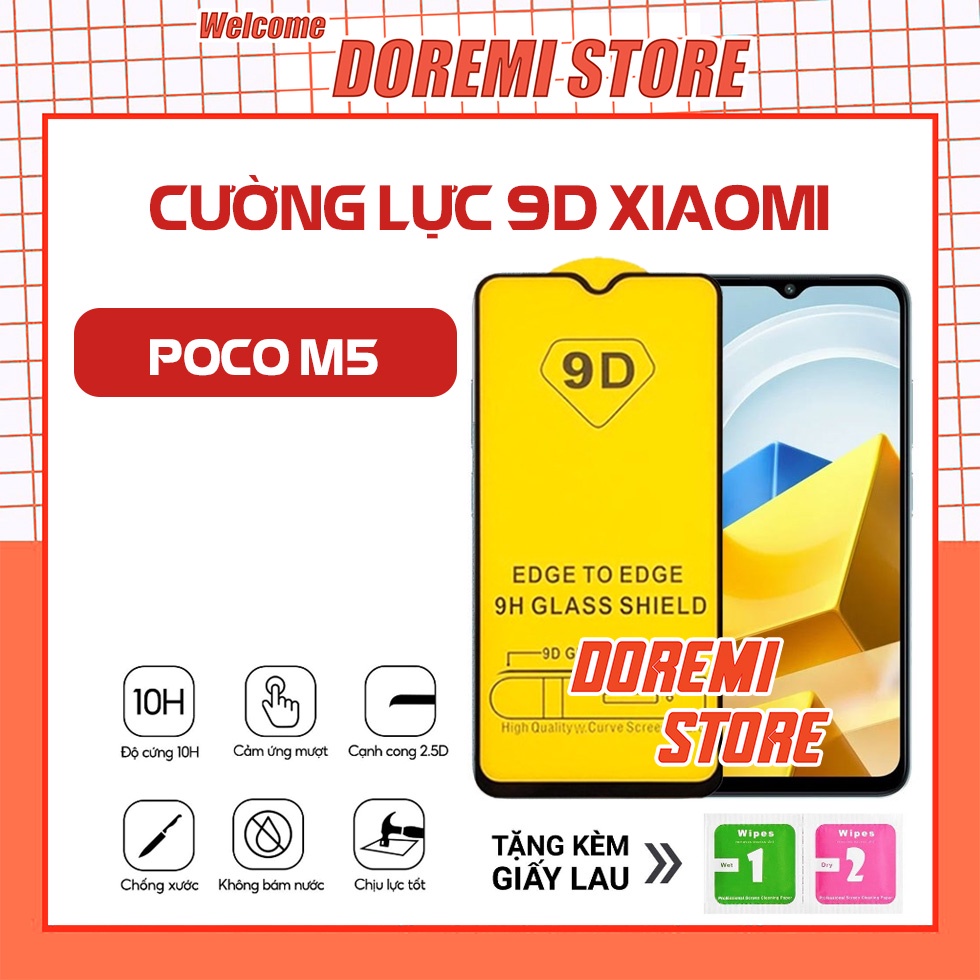 Kính cường lực full màn Xiaomi Poco M5 4G 9D hàng cao cấp, Giá tốt nhất