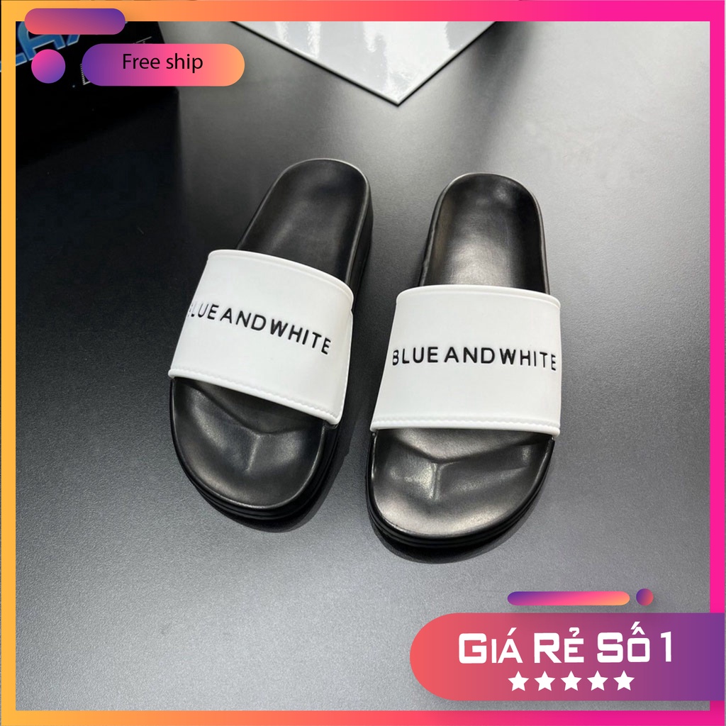 Dép ulzzang Nam Nữ phong cách Hàn Quốc - Dép Quai Ngang Blue And White