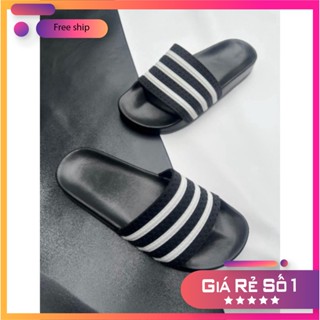 [ SIÊU NHẸ ] Dép lê thời trang quai kẻ ngang đen nam đẹp E05.Hàng sẵn kho từ 36-43
