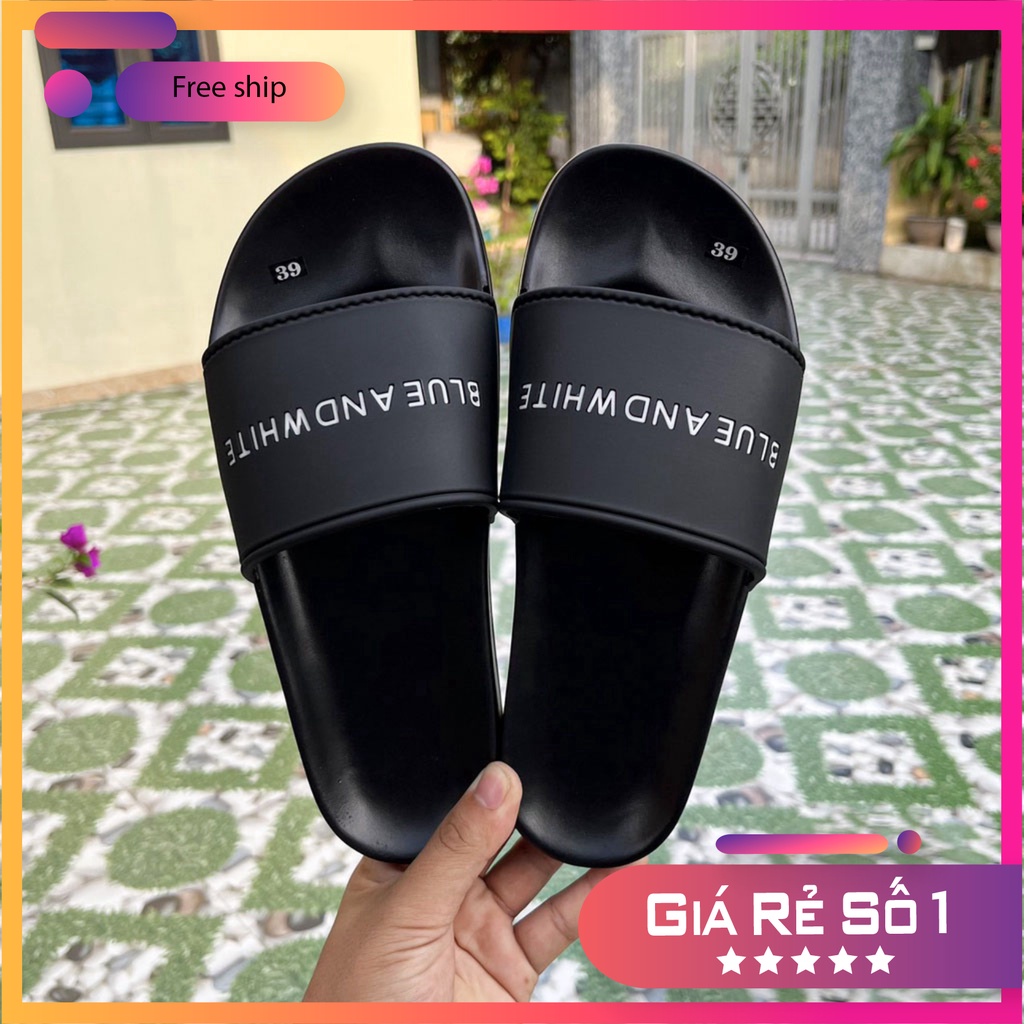 Dép ulzzang Nam Nữ phong cách Hàn Quốc - Dép Quai Ngang Blue And White