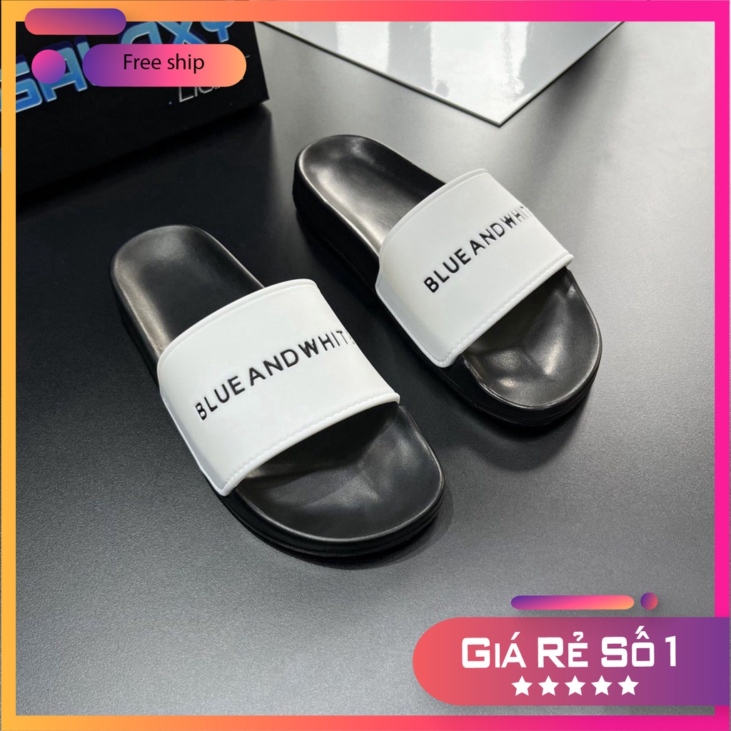 Dép ulzzang Nam Nữ phong cách Hàn Quốc - Dép Quai Ngang Blue And White