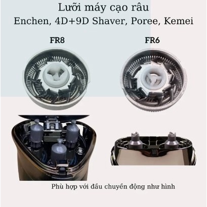 Lưỡi máy cạo râu FR6, FR8 thay thế cho các dòng máy Shaver, Flyco, Poree, Kemei, Xiaomi Enchen.