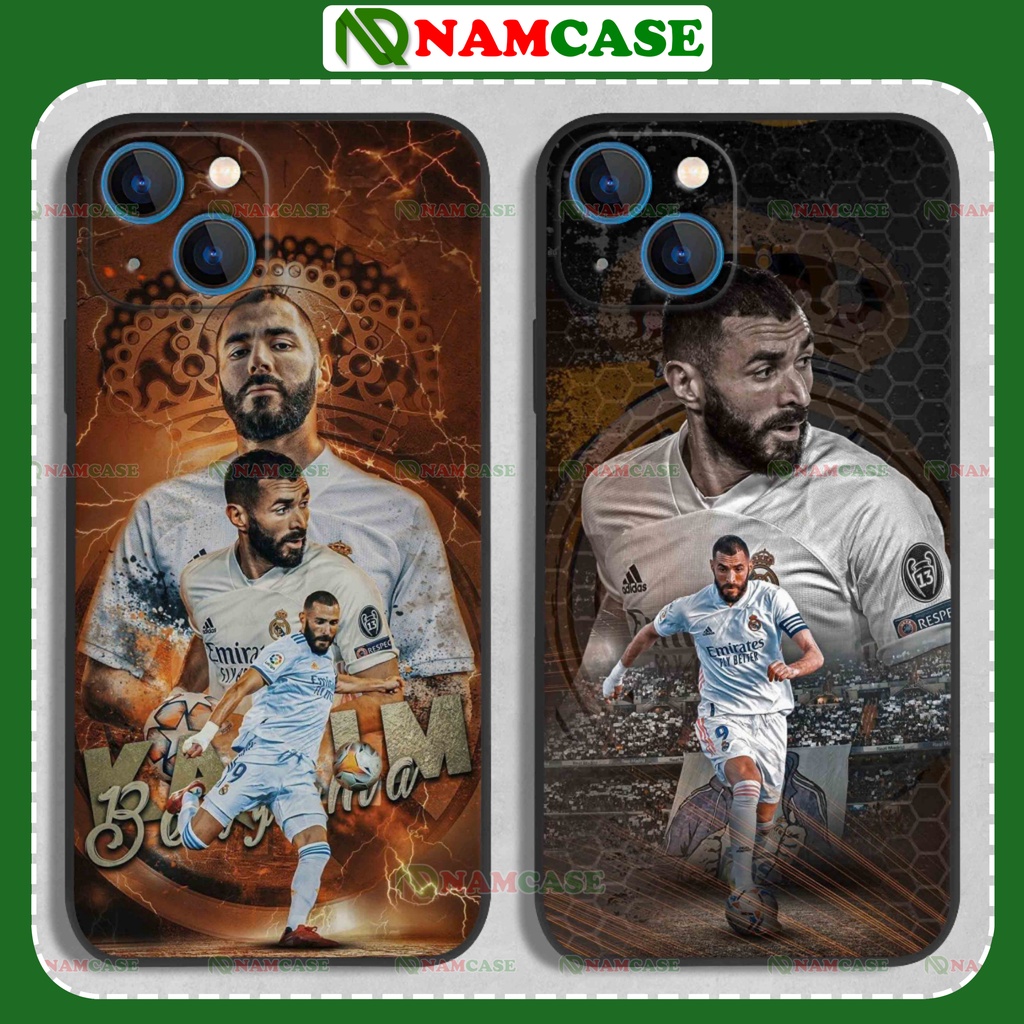 Ốp lưng iphone cầu thủ bóng đá Karim Benzema cạnh vuông chống sốc silicon dẻo ip 6/6s/7/8/X/XS/11/12/13/14 Pro Plus Max