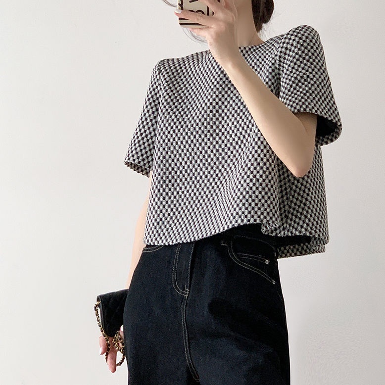 Áo Thun Nữ Ngắn Tay Cổ Tròn Thời Trang Hàn