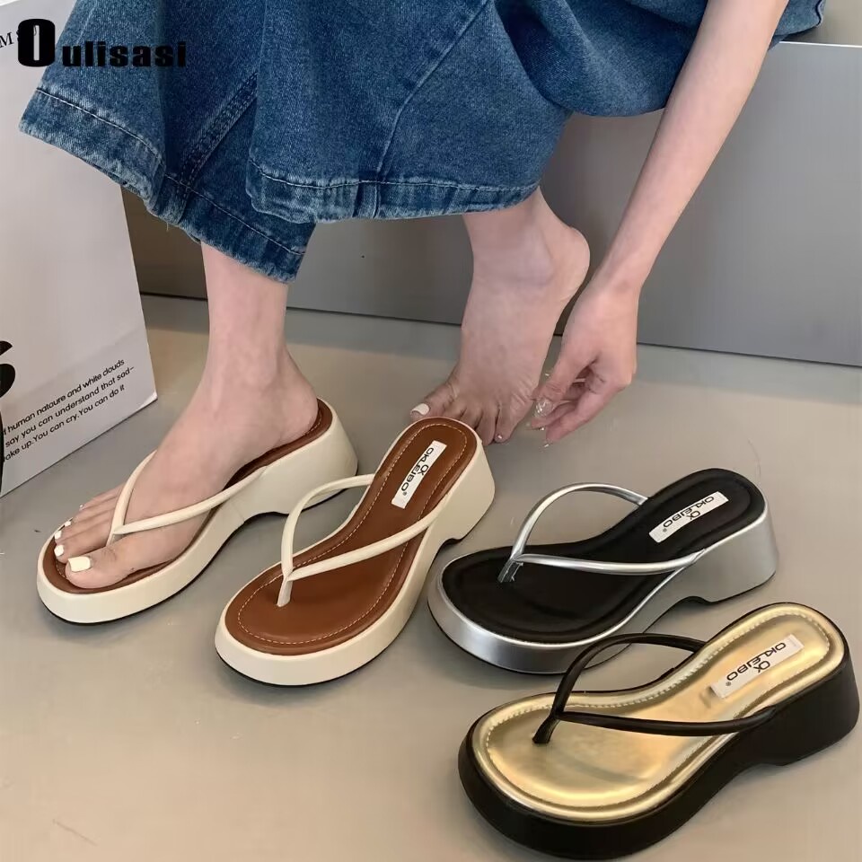 Dép sỏ ngón nữ nhân tự kéo nữ nhân dày đơn giản giản dị