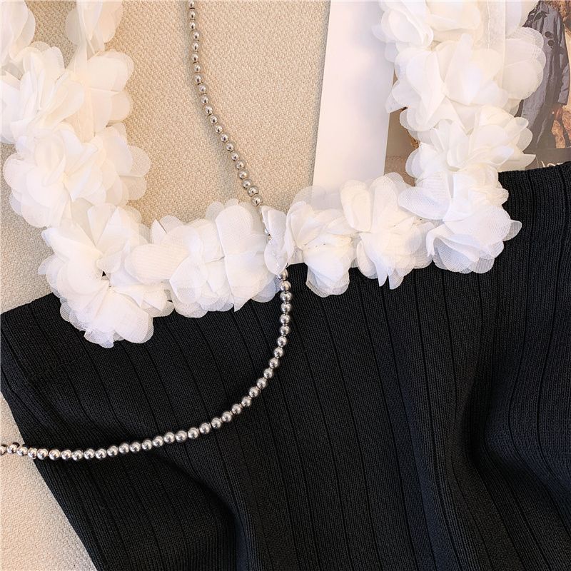 Jiashucheng Áo Ống Dệt Kim Ba Chiều Thiết Kế Phong Cách Mới Mùa Hè Cho Nữ