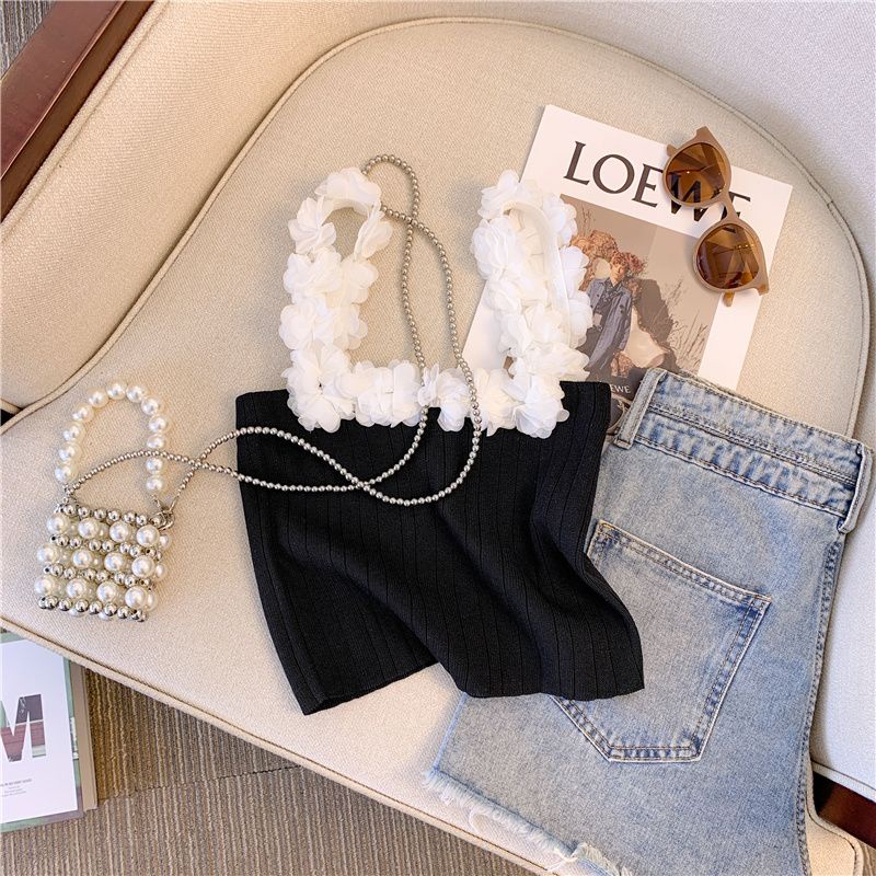 Jiashucheng Áo Ống Dệt Kim Ba Chiều Thiết Kế Phong Cách Mới Mùa Hè Cho Nữ