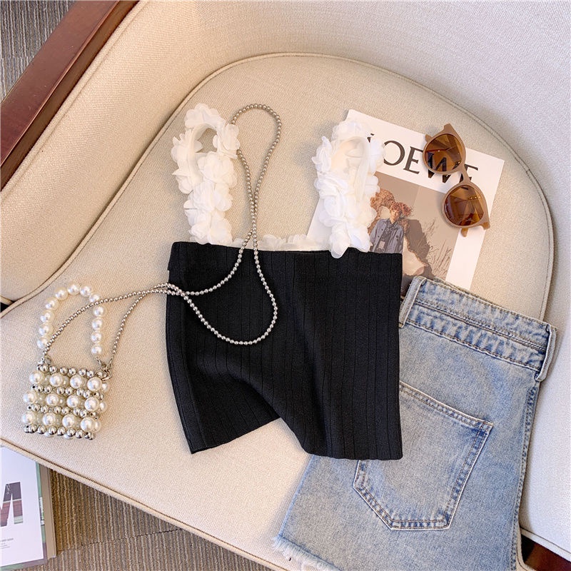 Jiashucheng Áo Ống Dệt Kim Ba Chiều Thiết Kế Phong Cách Mới Mùa Hè Cho Nữ