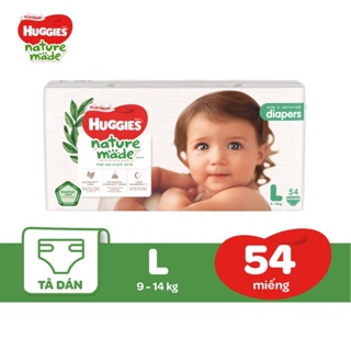 Bỉm HUGGIES NATURE MADE Cao Cấp Các Size NB60 S82 M64 L54 XL44 XXL26