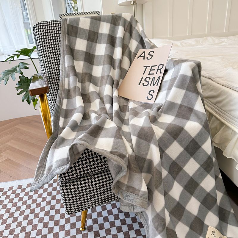 Chăn Lông Cừu San Hô Dày Dặn Thoáng Khí Dùng Trong Ghế sofa / Văn Phòng