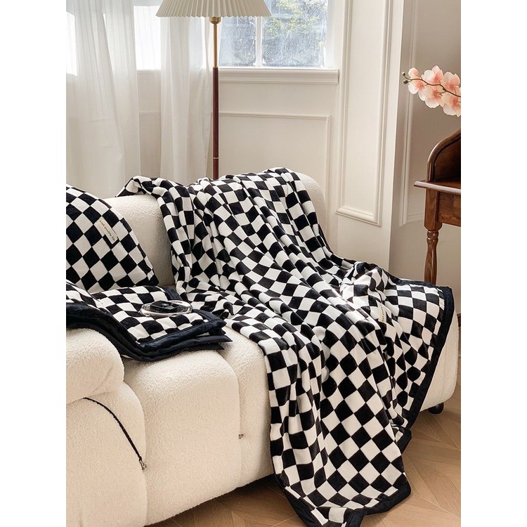 Chăn Lông Cừu San Hô Dày Dặn Thoáng Khí Dùng Trong Ghế sofa / Văn Phòng