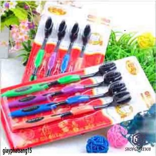 Vỉ 4 bàn chải đánh răng than tre hoạt tính korea t2