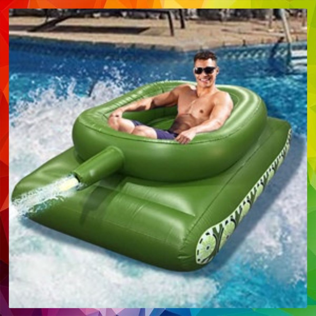 Phao Bơi Xe Tăng Bắn Nước Inflatable Tank Pool size lớn (160x110x60cm) - 13thOctorber