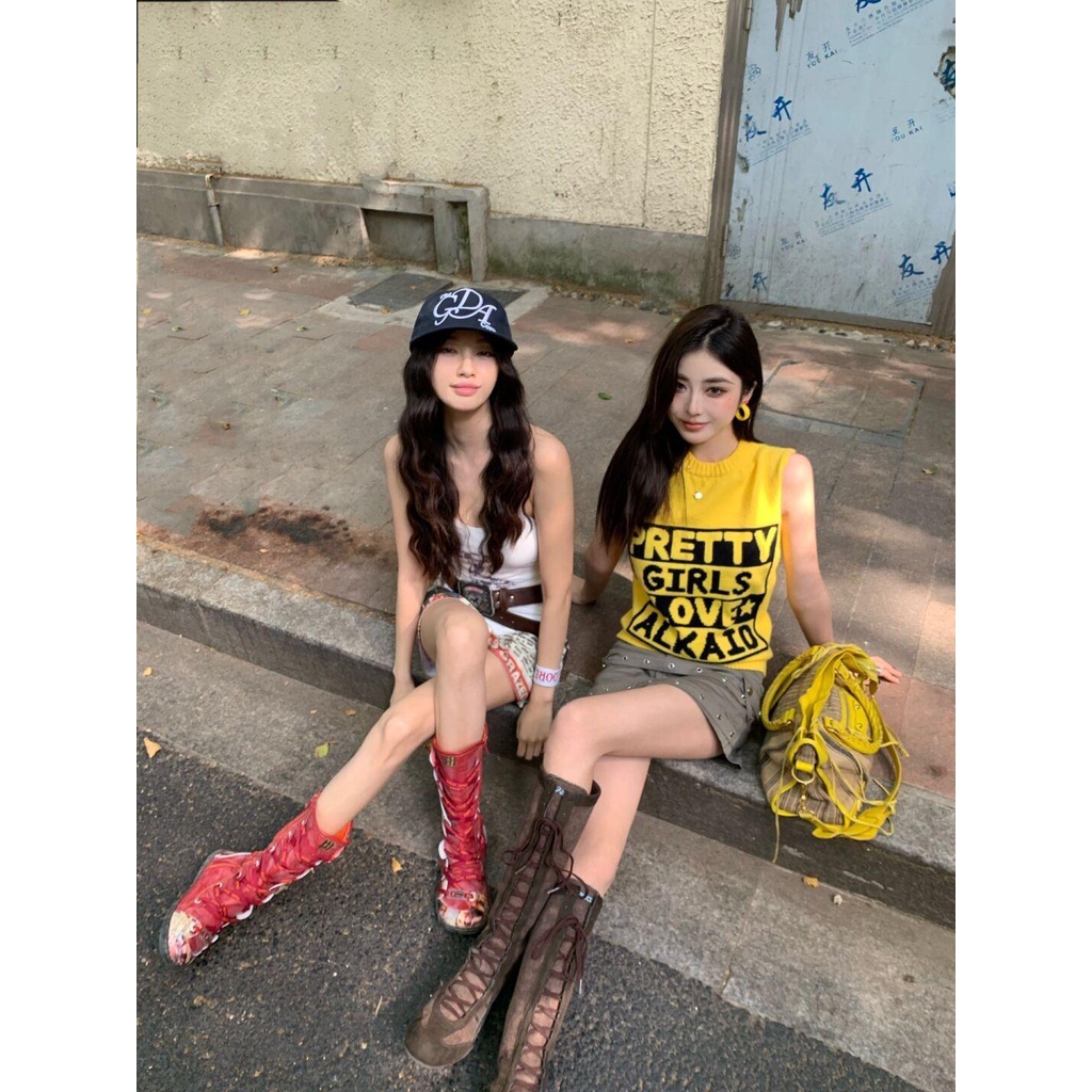 Bộ Áo Váy Ngắn Hai Mảnh Dáng Ôm In Hình Cún Cưng Phong Cách Mới Mùa Hè 2023