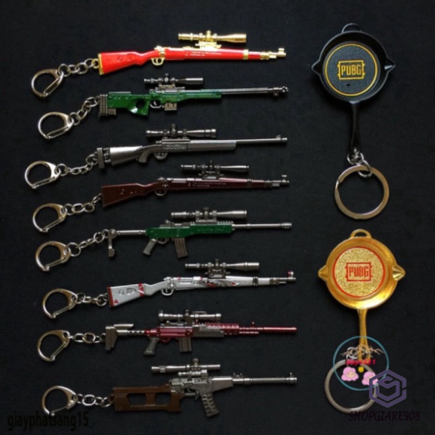 Móc khoá PUBG mô hình súng AWM AKM K98 AK M416 M249 M16A4 đột kích thính Flare gun Thompson AUG A3 UMP9 Vector SKS M24