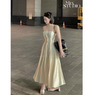 Đầm Xoè Dáng Dài Hai Dây Trơn Basic Siêu Hot CC138 TER