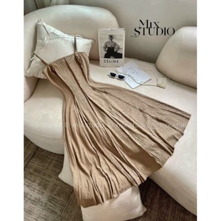 Đầm Xoè Dáng Dài Hai Dây Trơn Basic Siêu Hot CC138 TER