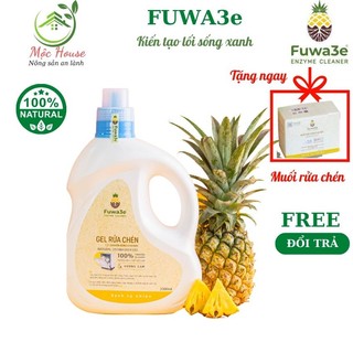 Nước rửa bát cho máy rửa chén bát Fuwa3e hữu cơ sinh học siêu sạch dạng gel 2000ml, Hương Cam, Mộc xanh house