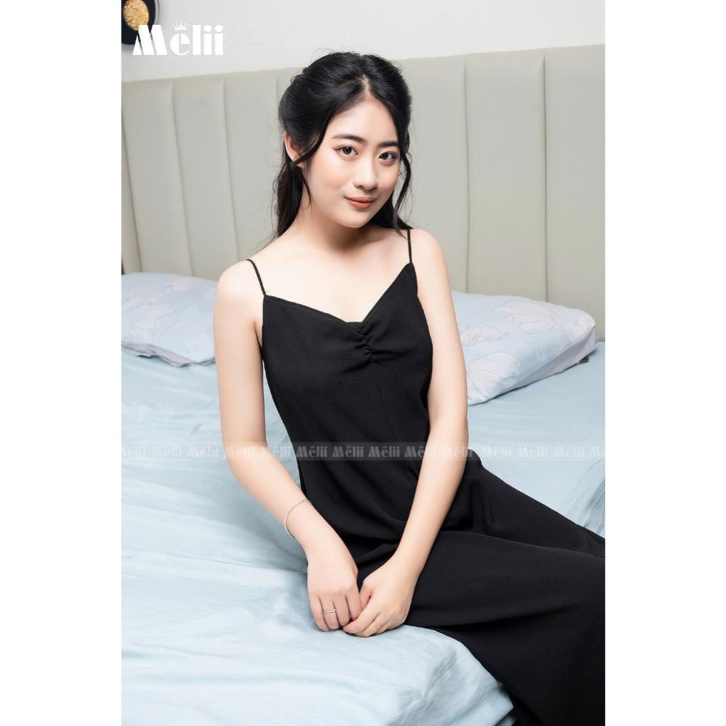 Váy nhún ngực - Váy 2 dây Melli dáng dài đầm body đi dự tiệc đi chơi