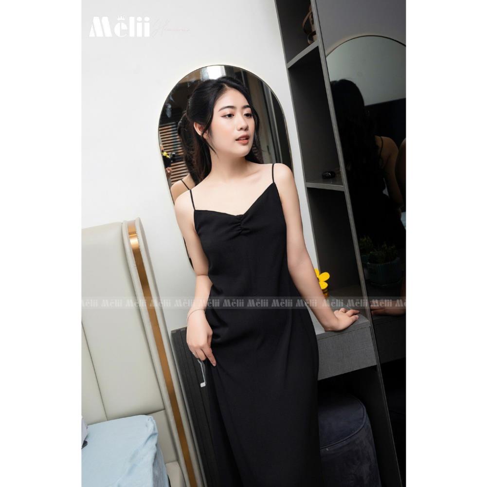 Váy nhún ngực - Váy 2 dây Melli dáng dài đầm body đi dự tiệc đi chơi