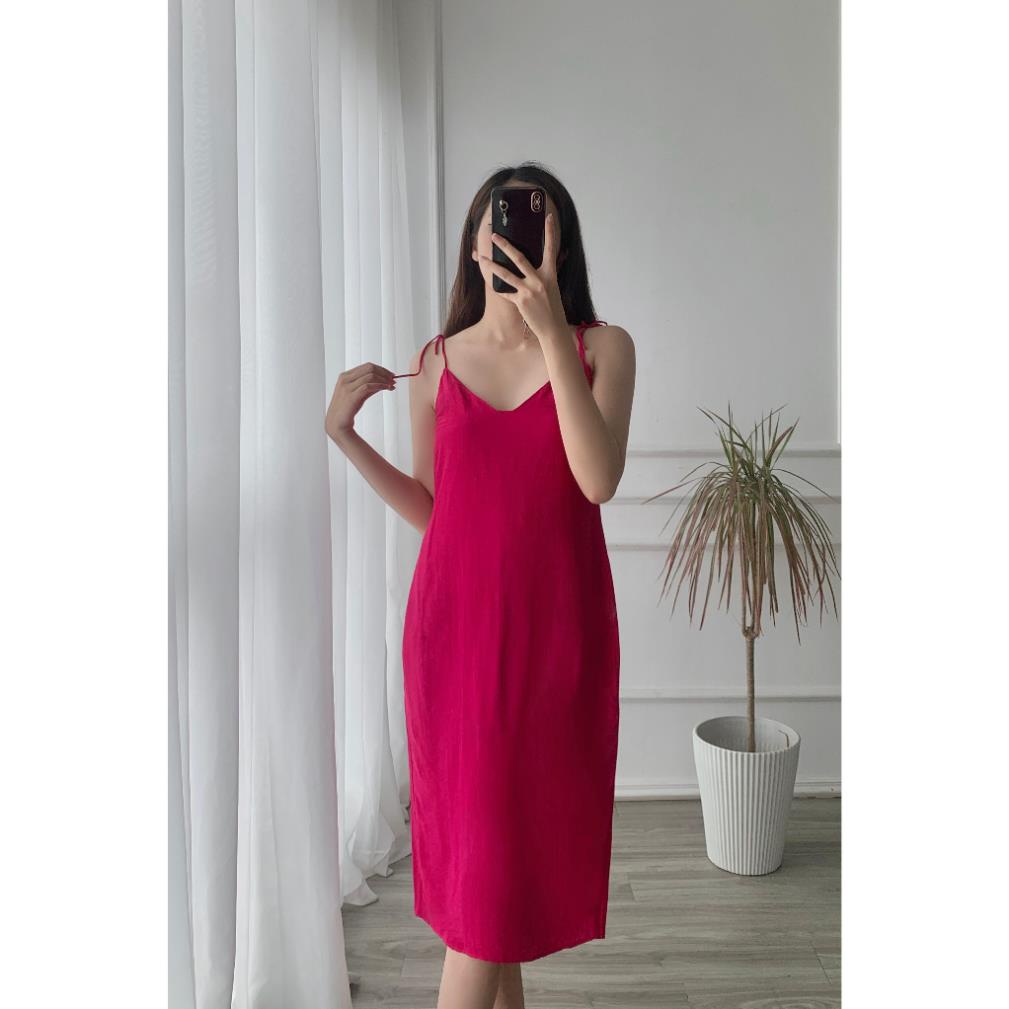 [Ảnh thật] [FreeShip] [Ảnh thật] Váy đũi dây buộc 3 ,màu HOT TREND | BigBuy360 - bigbuy360.vn