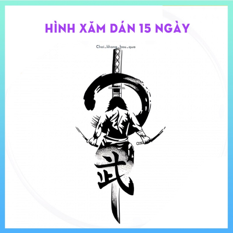 Hình Xăm Dán Tạm Thời Kiếm Khách 11cm X 18cm Chống Thấm Nước 15 Ngày Hot Trend 2023