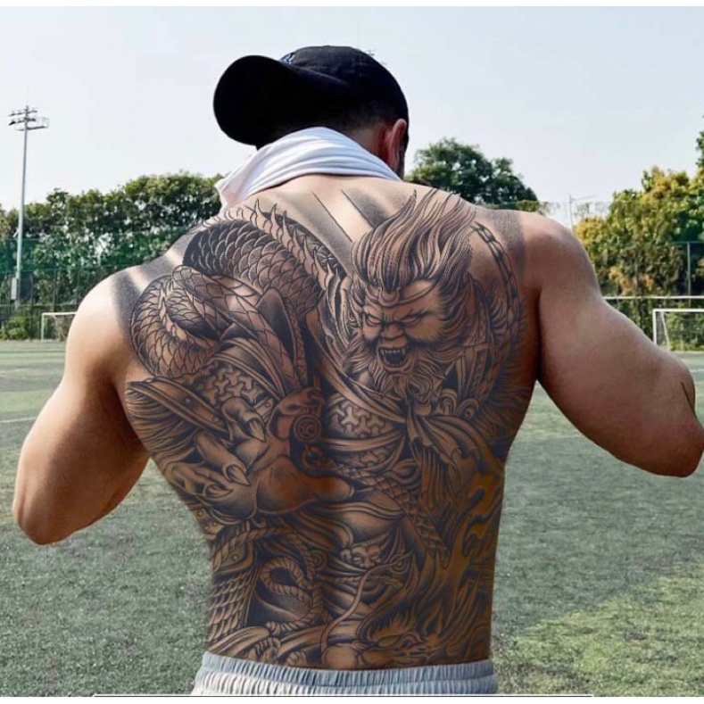 Hình Xăm Tạm Thời Kín Lưng Ngộ Không 34x48cm Chống Thấm Nước 15 Ngày Hot Trend 2023 mã 015