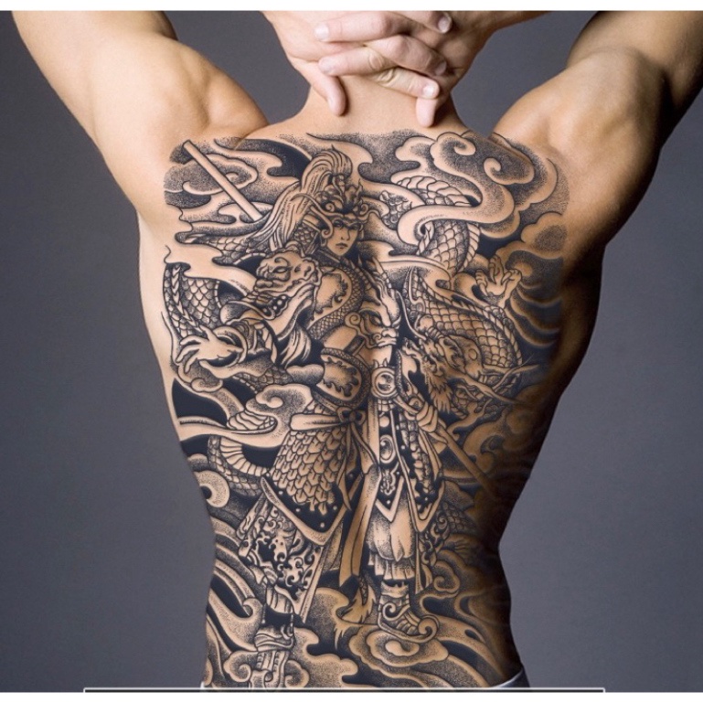 Hình Xăm Tạm Thời Kín Lưng Phụng Hoàng 34x48cm Chống Thấm Nước 15 Ngày Hot Trend 2023 mã 016