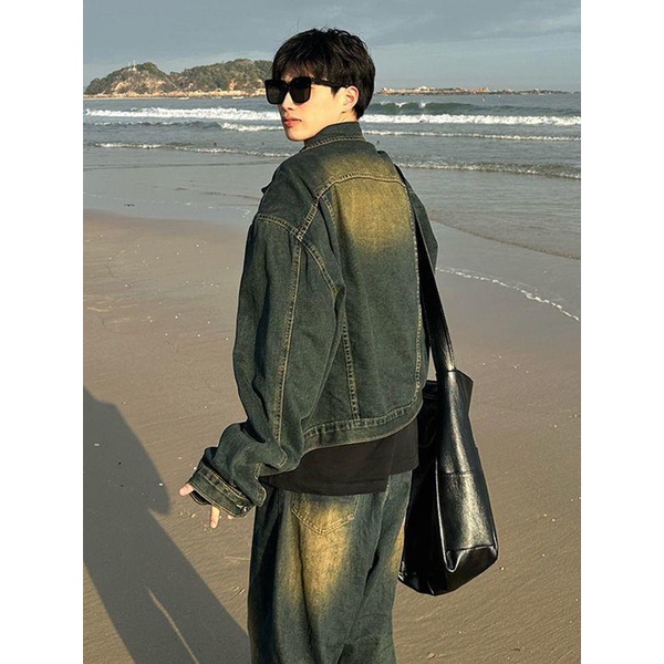 Bộ Đồ Denim Phong Cách Retro Mỹ Thời Trang Mùa Xuân Dành Cho Nam