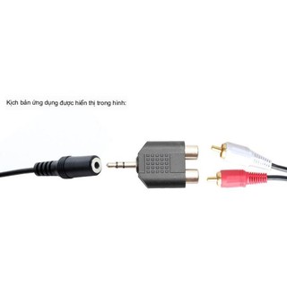 Đầu chuyển audio 1 đầu 3.5mm ra 2 đầu cái AV bông sen | Jack av