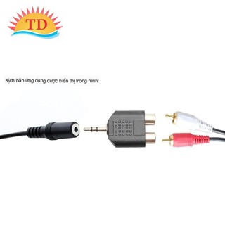 Đầu chuyển audio 1 đầu 3.5mm ra 2 đầu cái AV bông sen | Jack av