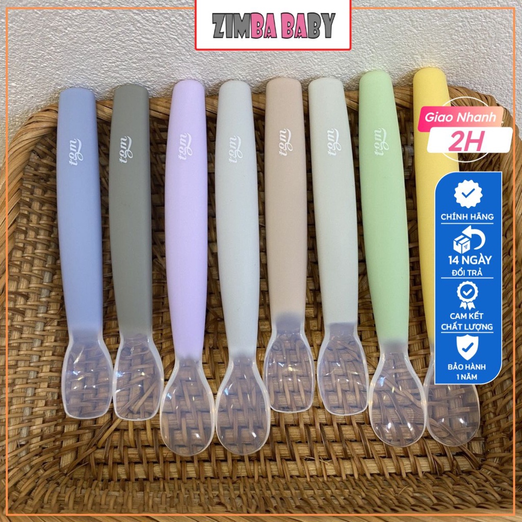 Thìa Ăn Dặm Silicon Combo 2 Chiếc Kèm Hộp Đựng Chính Hãng TGM Hàn Quốc Bảo Đảm An Toàn Cho Bé