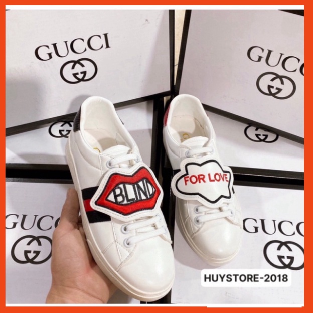 Giày Thể Thao Da Nam Nữ Thêu Môi BLIND FORLOVE 35-43 D