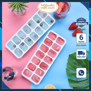  Khay Đá Silicon Có Nắp Đậy 14 Viên Khay Đựng Đá Tủ Lạnh Làm Đá Thạch Kem Bảo Quản Chống Mùi Tuyệt Đối 