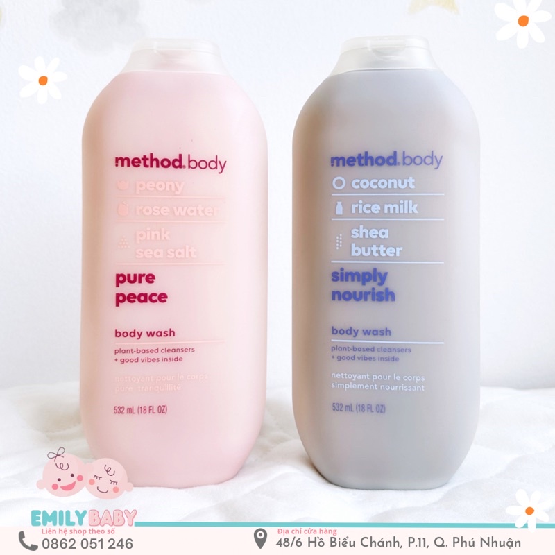Sữa tắm organic Method Body 532ml