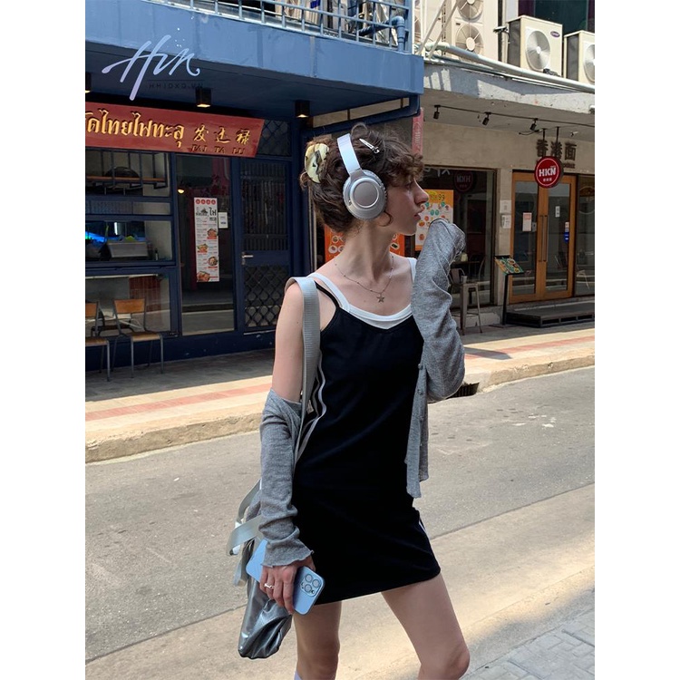 Đầm Ngắn Hai Dây Dáng Ôm Phong Cách Thể Thao Mỹ Thời Trang Cho Nữ