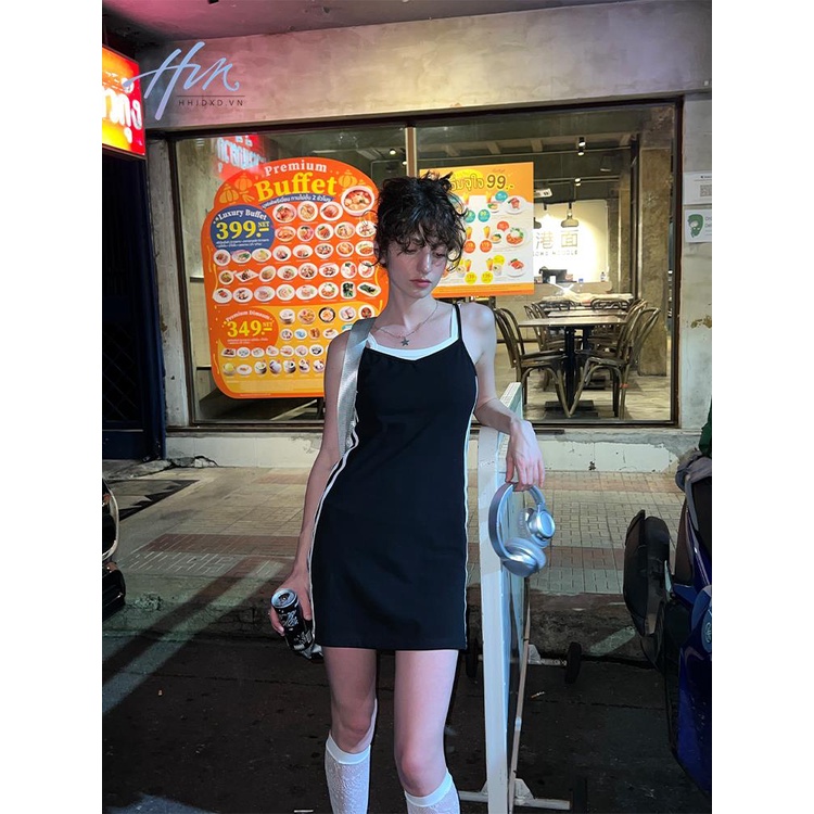 Đầm Ngắn Hai Dây Dáng Ôm Phong Cách Thể Thao Mỹ Thời Trang Cho Nữ