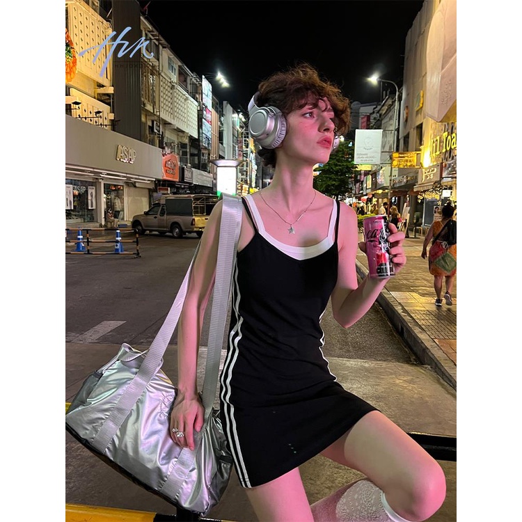 Đầm Ngắn Hai Dây Dáng Ôm Phong Cách Thể Thao Mỹ Thời Trang Cho Nữ