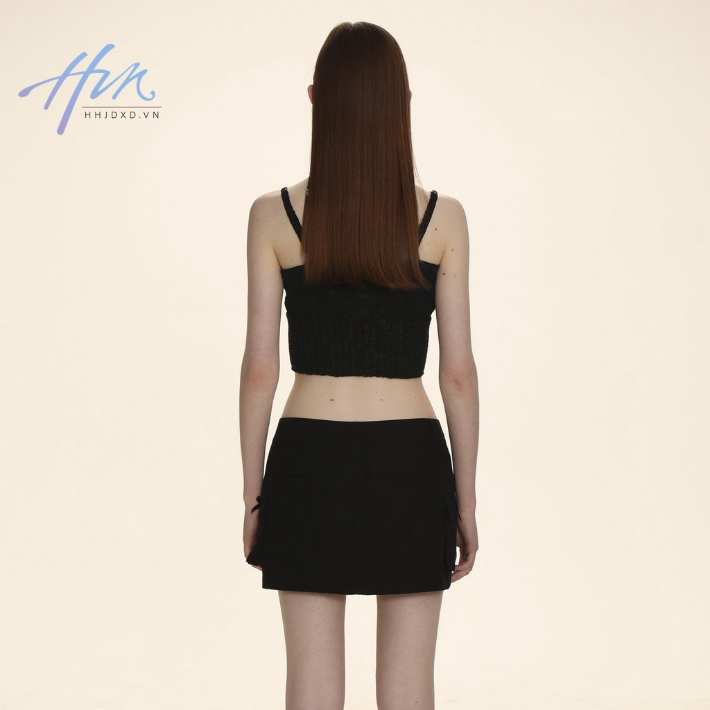 Áo Dệt Kim Hai Dây Thắt Nơ Bên Ngoài Màu Trơn Cá Tính Mùa Hè Cho Nữ