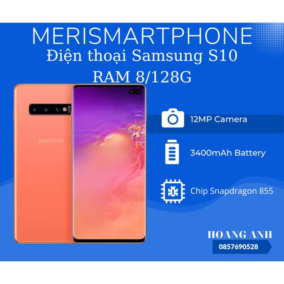 Điện thoại Samsung Galaxy S10 Ram 8/128G Chip Snap855 - Hàng chính hãng Fullbox Bảo hành toàn quốc Bao test đổi trả .