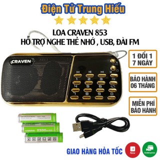 Combo loa đài craven nghe thẻ nhớ, usb, fm, máy nghe nhạc mini tắm ngôn ngữ caraven cr 853