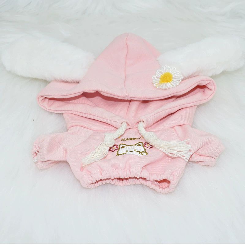 Áo hoodie tai thỏ cho doll 10cm, 20cm