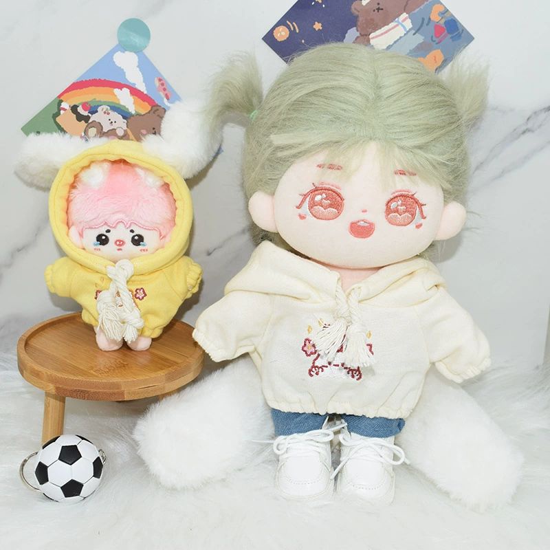 Áo hoodie tai thỏ cho doll 10cm, 20cm